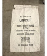 Vintage UNICEF Cloth Bag Fully Pre-Cooked Nutritional Rehab Children 32”... - £17.12 GBP