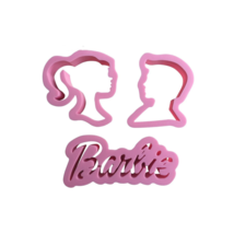 NEW Barbie Ken Doll Couple Logo Cookie Cutter 3-Pc. Set - £9.61 GBP