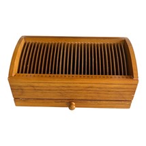 Vintage Wooden Desk Organizer with Perpetual Calendar Slots &amp; Drawer - $24.30