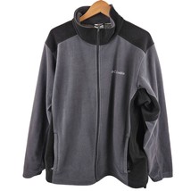 Columbia Mens Jacket Size XL Omni Heat Fleece Gray Black Thermal Lined Full Zip - $34.65
