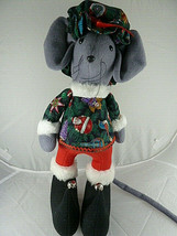 HANDCRAFTED 16&quot; CHRISTMAS MOUSE cloth plush DECORATION - $19.79