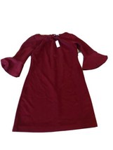 NYC NWT Women&#39;s Size Medium Long Sleeve Solid Pattern Maroon Dress - $54.28