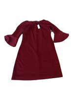 NYC NWT Women&#39;s Size Medium Long Sleeve Solid Pattern Maroon Dress - £42.88 GBP