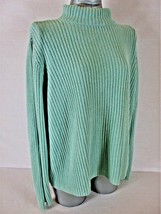 Venezia womens Sz 18/20 L/S green RIBBED turtle neck HEAVYWEIGHT sweater (A5)P - £8.19 GBP