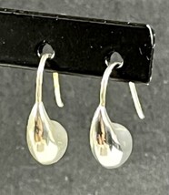 Vintage 925 Sterling Silver Tear Drop Pierced Earrings Dangle Puffy  ‘80’s - $20.45