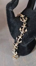 Anchors Link Bracelet Gold Tone Nautical Ship Boating - $23.20