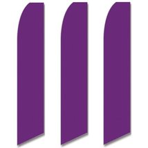 3 (three) Pack Tall Swooper Flags Dark Purple Plum Solid Plain Color - £43.86 GBP