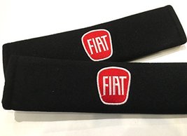 FIAT Embroidered Logo Car Seat Belt Cover Seatbelt Shoulder Pad 2 pcs - £10.21 GBP