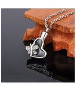 Butterfly on My Heart Cremation Jewelry Keepsake Memorial Urn Necklace - £16.17 GBP