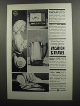 1961 General Electric Advertisement - Trip-Mate Travel Alarm Clock; Hair Dryer - £13.80 GBP