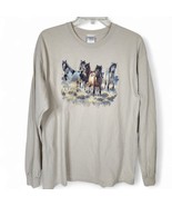 Cynthia Fisher Young Bloods Horse Graphic Print Gildan Long Sleeve Tee T... - $41.03 CAD