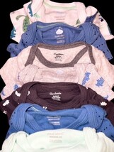 Newborn Baby Clothes Lot 18 Pc Bodysuits Sleepers Honest Gerber Unisex C image 8