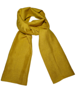 Handmade Women Scarf Moss Yellow Stonewashed 100% Organic European Linen - £17.02 GBP