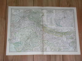 1897 Antique Dated Map Of Northern India Punjab Kashmir Rajputana Nepal Bengal - £24.39 GBP