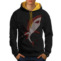 Wellcoda Shark Ocean Fish Bloody Mens Contrast Hoodie - $44.27