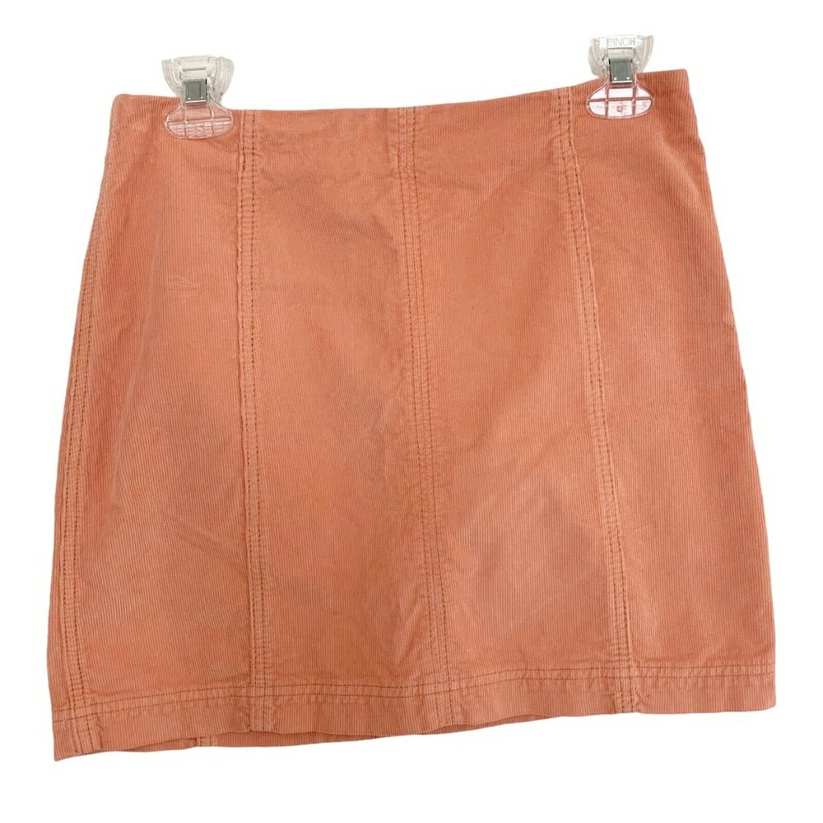 Free People Orange Corduroy Mini Skirt Small - $35.53
