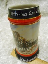 1992 Budweiser Holiday Beer Stein Mug &quot;A Perfect Christmas&quot; Clydesdale Horses  - £19.76 GBP