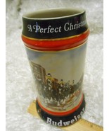 1992 Budweiser Holiday Beer Stein Mug &quot;A Perfect Christmas&quot; Clydesdale H... - £19.49 GBP