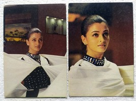 Bollywood Actor Aishwarya Rai 2 Post card Postcard Set Lot India Star - £11.98 GBP