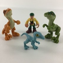 Fisher Price Imaginext Jurassic World Dinosaur Figure 4pc Lot Raptor Hat... - £15.49 GBP