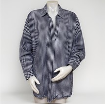 J Jill Gingham Top Womens Plus 2X Blue Check Popover Long Sleeve Collare... - $482.77 MXN