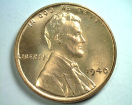 1940 Lincoln Cent Penny Gem Uncirculated Red Gem Unc. Rd Nice Original Coin - $16.00