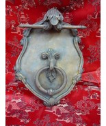 (bz-48) Scrolled door knocker crest bronze sculpture statue figurine cas... - £73.87 GBP