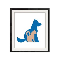 ALL STITCHES - DOG CAT LOVE CROSS STITCH PATTERN IN PDF -142 - £2.16 GBP