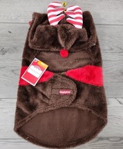 New Holiday Time Large Reindeer Themed Dog Hoodie - £9.36 GBP