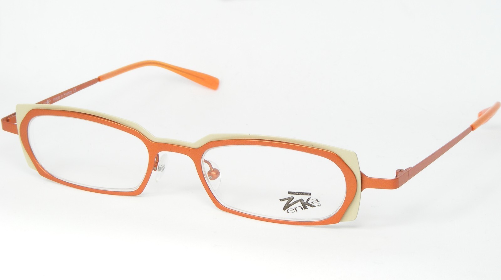 Zenka TRENDi Ou Orange / Beige Lunettes Métal Cadre 45-18-122mm France - $96.07 Zenka TRENDi Ou Orange / Beige Lunettes Métal Cadre 45-18-122mm France - $96.07