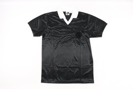 NOS Vintage 90s Mens Large Short Sleeve Ref Referee Uniform Soccer Jersey Black - £19.51 GBP
