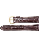 Men&#39;s 22mm Regular Brown Leather Alligator Grain Heavy Padded Watch Stra... - $57.62