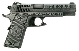 Colt 1911 We Don't Dial 911 Texas Novelty Metal Fridge Magnet - $9.99