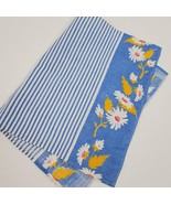 Vintage Mid Century Farmhouse 16x11 Inch Blue White Flower Doily Hand Towel - £12.74 GBP