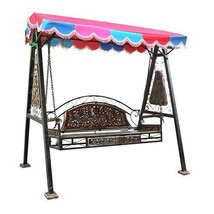 vintage style wooden &amp; wrought Iron Swing for Home patio &amp;Garden Floor-Standing - £2,488.76 GBP