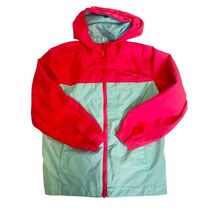Eddie Bauer Kids Hooded Colorblock Windbreaker Jacket Pink Aqua Size S - $386.13 MXN