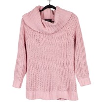 Grace Womens Chunky Knit Sweater S Pink Perfect Fit Open Cowl Neck Cozy ... - £18.08 GBP