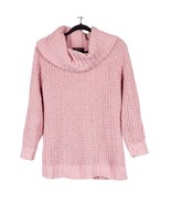 Grace Womens Chunky Knit Sweater S Pink Perfect Fit Open Cowl Neck Cozy ... - £18.13 GBP