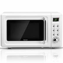 0.7Cu.Ft Retro Countertop Microwave Oven 700W Led Display Glass Turntabl... - £158.21 GBP