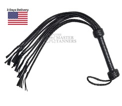 Cowhide Flogger 9 Tails Braided Handle Whip Bondage Spanking Flogger BDSM - $24.70