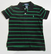 Polo Ralph Lauren Boys Short Sleeve Polo Shirt Black with Green Stripes ... - $503.61 MXN