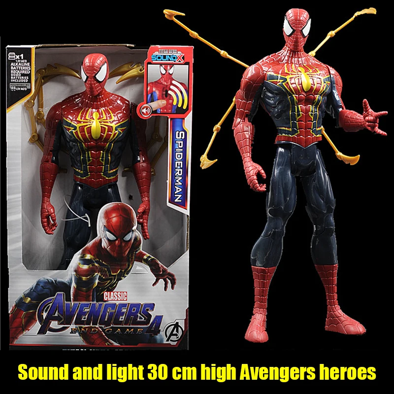 30cm Marvel Spiderman Avengers Action Figure Venom Thanos Loki Groot Sound And - £30.05 GBP+