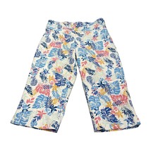 Counterparts Capri Pants Womens 10 Petite White Tropical Print High-Rise... - $22.24