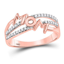 10kt Rose Gold Womens Round Diamond Mom Mother Band Ring 1/6 Cttw - $199.00