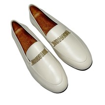 Vionic Charlotte Cream Leather Comfort Chain Loafers Size 7.5 NEW - £33.25 GBP