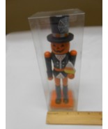 NEW Halloween PUMPKIN MAN NUTCRACKER~8.6 Wooden Decoration~Candy Corn Fi... - £17.35 GBP