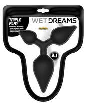 Wet Dreams Triple Play Anal Plug - Black - £32.17 GBP