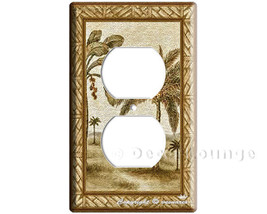 Exotic Florida Palm beach trees 2 hole electrical outlet receptacle cove... - $10.99