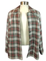 Koret Woman Red Gray Houndstooth Glen Plaid Career Blazer Jacket Sz 2X X... - $10.88