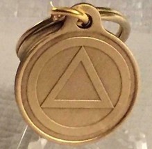 Circle Triangle Alcoholics Anonymous Bronze Key Chain AA NA Keychain Serenity - £4.38 GBP